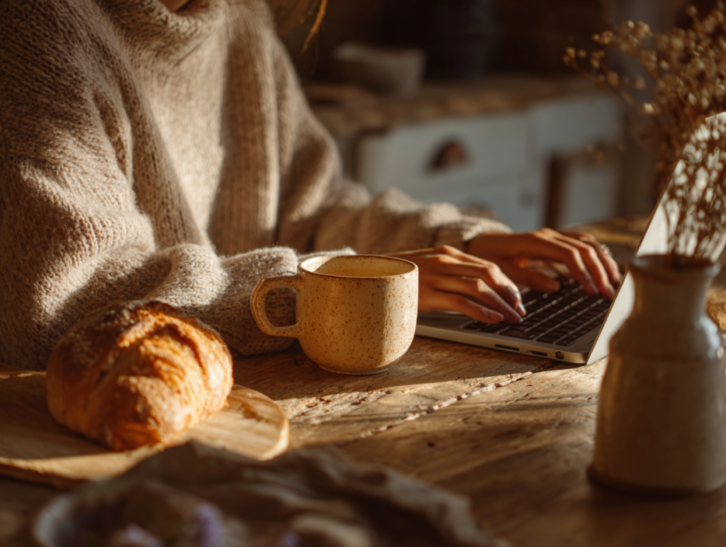 ai tools for bloggers working from farmhouse kitchen table
